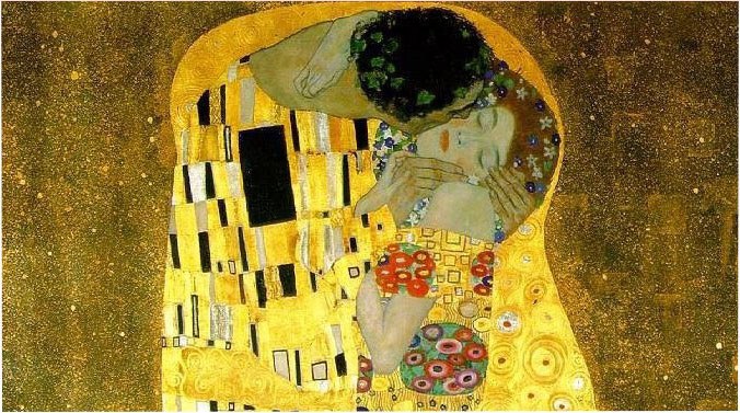 Gustav Klimt The kiss cropped